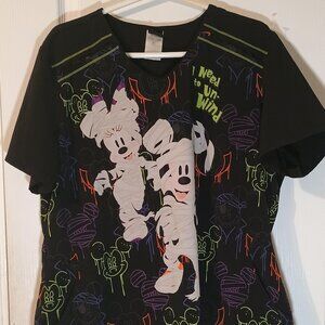 Disney/Mickey Halloween Scrub Top/Womens XL/Need to Unwind